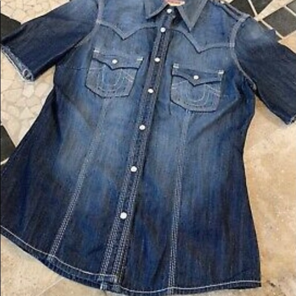 True Religion short sleeve denim top